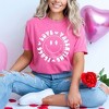 Simply Sage Market Women's Peace Love Valentine Smiley Short Sleeve Garment Dyed Tee - 2 of 4
