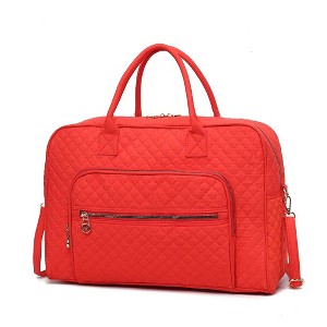 MKF Collection Jayla Solid Quilted Cotton Women’s Duffle Bag by Mia K - 1 of 4