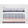 Bacati - Olivia Coral Navy 6 pc Crib Bedding Set with Long Rail Guard Cover - 3 of 4