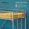 VINGLI Twin Loft Bed with Stairs Flat Steps for Kids, Adults Single Bed Space Saver Metal Loft, No Box Spring Required, Gray - 3 of 4