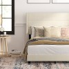 Taylor & Logan Full 47" High Hilton Platform Bed Beige: Wingback Headboard, Faux Linen, Wood Slat Support - 3 of 4