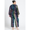 ELOQUII Women's Plus Size Multicolor Stripe Sequin Jumpsuit - image 4 of 4