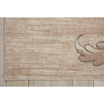 Mocha Floral Synthetic 4' x 6' Handmade Area Rug