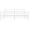 vidaXL White Robust Metal Bed Frame with Headrest and Footboard - Ideal for Modern Bedrooms - 3 of 4