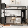Lycvki Metal Loft Bed with Wardrobe and L-shaped Desk for Kids Teens Adults - 2 of 4