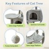 SEVOBAL 44 "Cat Tree Tower Cat Tree Cat Scratching Post Cat Tower Pet Sisal Grab Post Indoor Apartment Plush Toys Rest Play, Gray, 17.7"*13.8"*44.5" - 4 of 4