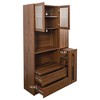 Gulches 70.87"Tall Freestanding Kitchen Pantry - Glass Door, Pull-Out Multi-Tier Shelf, 4-Tier Side Shelf for Dining/Living Room - 4 of 4