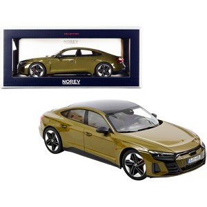 2021 Audi RS E-Tron GT Olive Green Metallic with Carbon Top 1/18 Diecast Model Car by Norev - 1 of 3