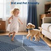 Modern Washable Area Rug for Living Room, Strip Pattern Throw Carpet with Non Slip Backing, Low Pile Stain Resistant Floor Cover - 4 of 4