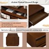 Lyngins Modern Rectangular Coffee Table with Glass-Front Drawers, Center Table with 4 Drawers and 2 Display Shelves, Wood Coffee Table - 4 of 4