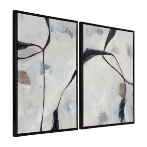 Kate and Laurel Sylvie Beaded In the Quiet of Thought 1 and 2 Framed Canvas Art Set by Nikita Jariwala - 1 of 4