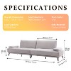 ATJafurn 116'' Oversized Corduroy Sofa With Armless And Removable Pillows, Modern Extra Long Upholstered Couch For Living Room And Office, Grey - 4 of 4