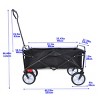 YONWAY Collapsible Outdoor Utility Wagon Cart with Cup Holder, Large Capacity Folding Wagon Garden Shopping Beach Cart with Brake - 3 of 4
