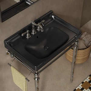 ChicFurnit Bathroom Sinks Vessel Sink Rectangle Sink Vanity Sink Art Basin Undermount Bathroom Sink for Bathroom, Black, 27.95"*18.5"*7.87" - 1 of 4