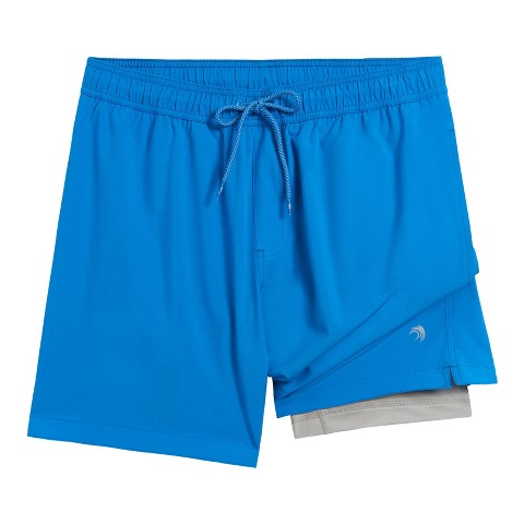 Dreamwave Men's Allover Print Anti Chafing Elastic Waist Swim Shorts with Phone Pocket Navy Medallion 2XL