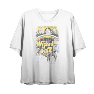 Wizard Of Oz Distressed Movie Poster 
 Women's Crew Neck Short Sleeve Crop Tee - 1 of 2