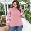 Anna-Kaci Women's Plus Size Sparkle Sequin Sweatshirt Mock Neck Pullover Long Sleeve Glitter Party Tops - 2 of 4