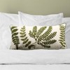 Storied Home Cotton Fern Embroidered Bolster Pillow: Indoor Rectangular Accent, Non-Woven with Zipper Closure - 2 of 2