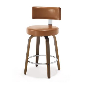 Bekrvio 29'' Counter Height Swivel Bar Stools, Faux Leather Upholstered - 1 of 4
