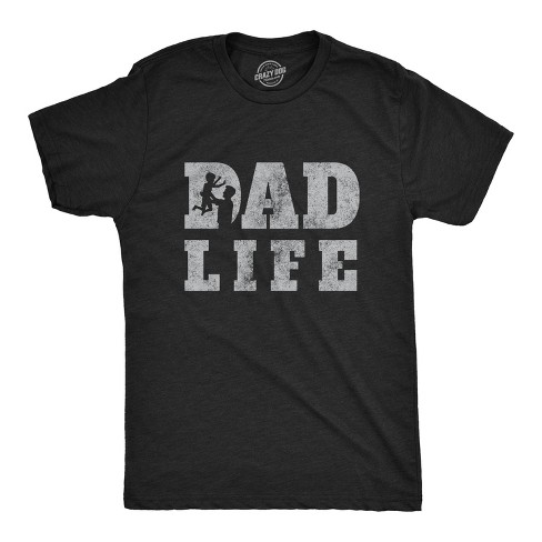 Mens Dad Life Tshirt Funny Proud Fathers Day Papa Parent Novelty Graphic Tee - Crazy Dog Men's T Shirt - image 1 of 4