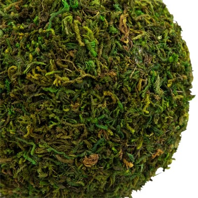 16" Green Plastic Moss Ball Outdoor Topiary Tree