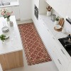 Washable Runner Rug - Modern Floral Vine Non-Slip Kitchen Entryway Carpet Stain Resistant Low Pile Floor Cover for Bathroom - 2 of 4