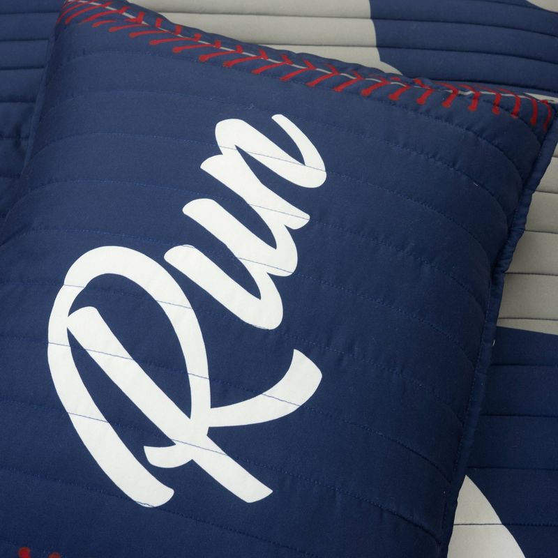 Baseball Game Reversible Oversized Quilt Set - Lush Décor, 5 of 9