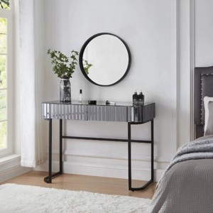 39" Mirrored Vanity Table,Mirrored Dressing Table With Drawers,Stainless Steel Base Vanity Table,Vanity Desk For Bedroom Or Office-Cuddlewood - 1 of 4