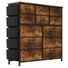 homfan 12 Dresser for Bedroom, Chest of Drawers for Bedroom with Side Pockets and Hooks, Fabric Storage Dresser, Sturdy Steel Frame, Wood Top - 2 of 4
