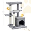 Costway Cat Tree Indoor Activity Cat Tower w/ Perch & Hanging Ball for Play Rest - 2 of 4
