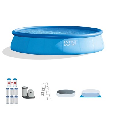 Intex 18'x48" Inflatable Easy Set Above Ground Pool Set and 6-Pack Filter Cartridge