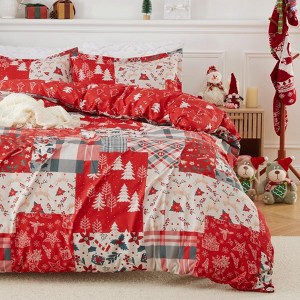 Garvee Christmas Duvet Cover, 3 Piece Reversible Printed Xmas Holiday Bedding Set, 1 Duvet Cover and 2 Pillow Shams - 1 of 4