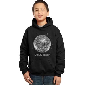 LA Pop Art Boy's Word Art Hooded Sweatshirt - Disco Ball - 1 of 4
