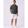 INSPIRE CHIC Men's Stretch Athletic Workout Short Sleeved Golf Heathered Polo Shirt - 2 of 4