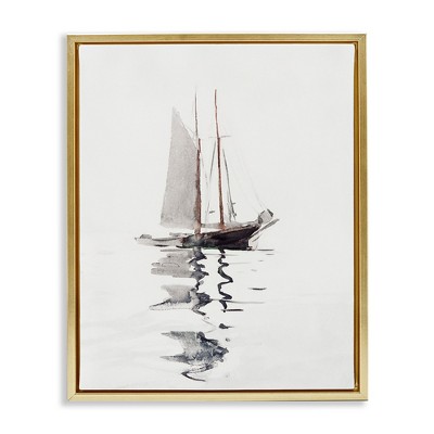 Stupell Industries Tranquil Sailboat Vessel Floating, 17" x 21"