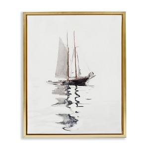 Stupell Industries Tranquil Sailboat Vessel Floating, 17" x 21" - 1 of 4