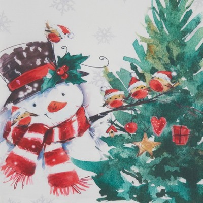 Winter Snowman Polyester Holiday Table Runner
