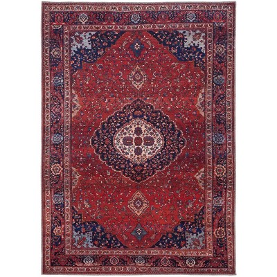 Rawlins Transitional Medallion Red/Blue/Tan Area Rug