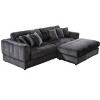 NicBex Couches for Living Room Comfy 3-seat Corner Sofa Corduroy Upholstered Sleeper Sofa Couch with Deep Seat& 6 Pillows - 4 of 4