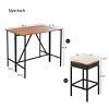 Acacia Wood Bar Height Dining Set,Outdoor Garden High Dining Bistro Set,Patio Foldable Bistro Dining Table with Stools and Cushion-Coolbibila - 4 of 4