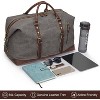 Canvas Duffle Bag for Travel, 60L Large Capacity Weekender Carry On with Removable Strap, Vintage Look for Men and Women - 3 of 4