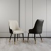 POVISON Modern Upholstered High Back Dining Chairs Set of 2, Curved Back Armchairs, Black & Light Gray - 3 of 4