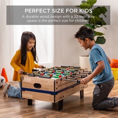 Natural 4-in-1 Multi Game Table with Foosball, Air Hockey, Ping Pong, and Pool
