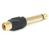 Monoprice 1/4in (6.35mm) TS Mono Plug to RCA Jack Adapter, Gold Plated (Yellow plastic center) - 2 of 2