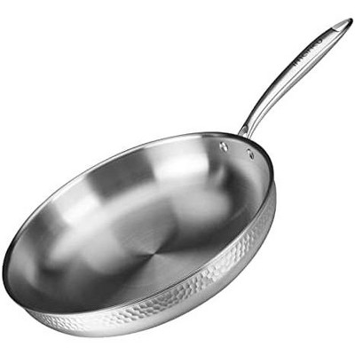 imarku Stainless Steel Pan, 12 inch Frying Pan, 3 Ply Stainless Steel Frying pan, Fry pan, Stainless Steel Skillet, Cooking Pan - Oven Safe Skillet