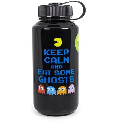 Just Funky Pac-Man "Keep Calm and Eat Some Ghosts" Plastic Water Bottle | Holds 32 Ounces