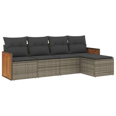 vidaXL Garden Sofa Set Grey