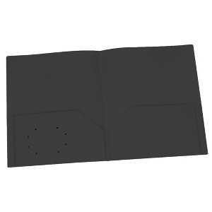 Oxford® Poly Two Pocket Portfolio, Black, Pack of 25 - 1 of 3