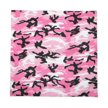 CTM Women's Cotton Pink Camouflage Bandana