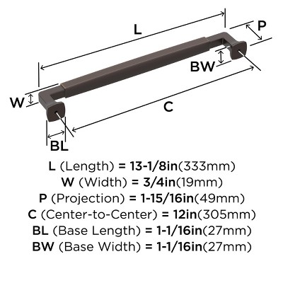 Oil Rubbed Bronze 13'' Modern Appliance Pull with Mounting Hardware